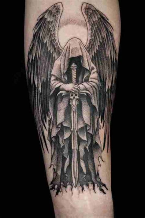 luciferous tattoo|devil fighting angel tattoos.